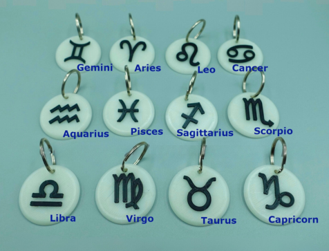 Zodiac Sign Keychain (Glow in the Dark)