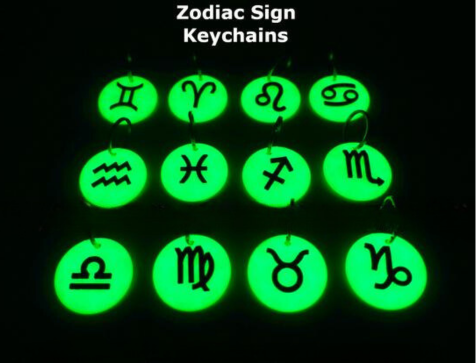 Zodiac Sign Keychain (Glow in the Dark)